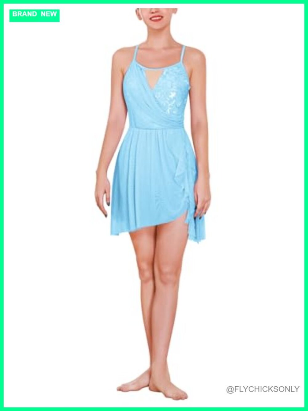 Sequin Flower Lyrical Dance Dress | Backless Tulle Skirt Sleeveless